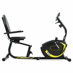 Merax Indoor Ergonomic Exercise Bike Seat Adjustment 8-level Resistance Adjustment LCD Display Maximum Load 120kg - Yellow