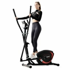 Merax Indoor Ergonomic Exercise Bike Elliptical Machine 8-level Resistance Adjustment Magnetic Brake System Non-slip Pedal LCD Display Maximum Load 120kg - Red -Zhengbu Shop 29f956d7b4f144c1a1cfe67aca7fbecb 475037 5