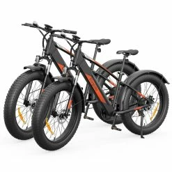 2PCS ELEGLIDE Tankroll Electric Mountain Bike 26*4.0 Inch Fat Tires Max Instant Power 740W Motor 25Km/h Speed 48V 10Ah Battery Shimano 7-Speed Gear 70KM Top Range Dual Disc Brake 57N.m Max Torque Powerful Motor Moped Fat Bike