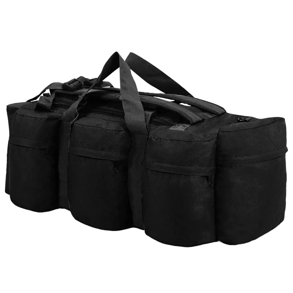 3-in-1 Army-Style Duffel Bag 120 L Black 2 3-in-1 Army-Style Duffel Bag 120 L Black - Image 2