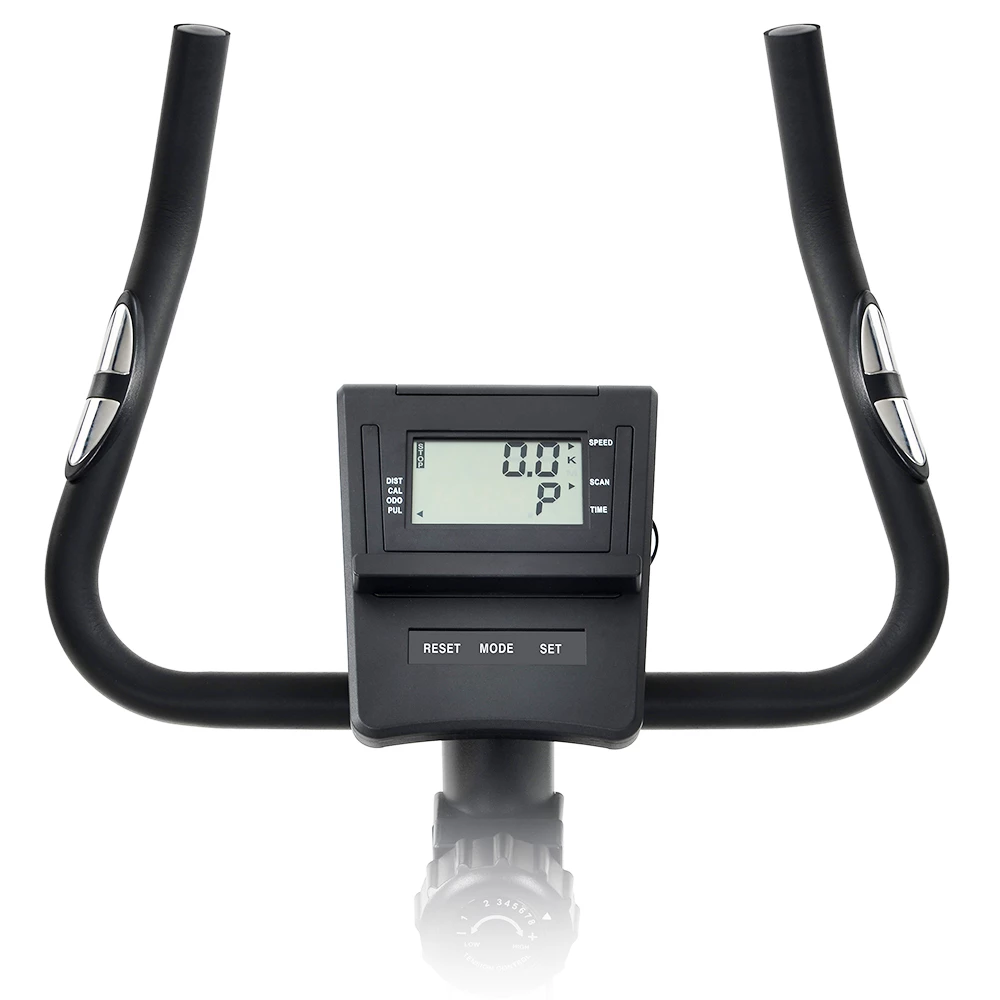 Merax Indoor Ergonomic Exercise Bike Resistance And Height Adjustment LCD Display With Cup Holders Maximum Load 120kg - Blue - Image 5