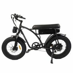 BEZIOR XF001 Retro Electric Bike 20*4.0 Inch Fat Tires 1000W Motor 12.5Ah 48V Battery 45Km/h Max Speed 120kg Max Load Shimano 7-Speed Dual Mechanical Disc Brakes Front & Rear Suspension Fork LCD Display - Black