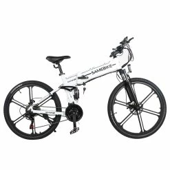 Samebike LO26-II Portable Folding Smart Electric Moped Bike 500W Motor Max 35km/h 26 Inch Tire - White