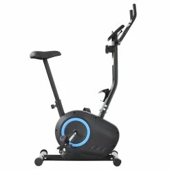 Merax Indoor Ergonomic Exercise Bike Resistance And Height Adjustment LCD Display With Cup Holders Maximum Load 120kg - Blue