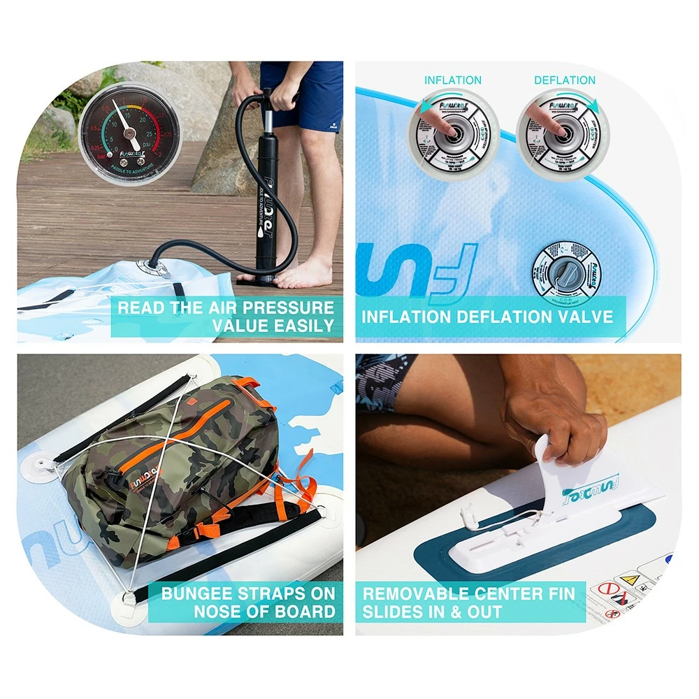 FunWater Polar Bear 320*83*15 Inch Inflatable Stand Up Paddling Board Adjustable Maximum Load 150kg - Image 5