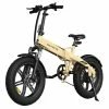 ADO A20F Beast Foldable E-Bike 20*4.0 Inch Fat Tire 250W Motor 25Km/h Speed 36V 14.5Ah Battery For 120KM Range Torque Sensor Shimano 7 Speed Dual Hydraulic Disc Brake IPX5 Waterproof IPS Color Display With ADO EBIKE App Control - Sand
