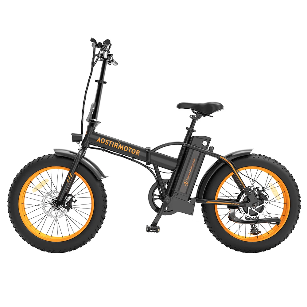 AOSTIRMOTOR A20 Folding Electric Bike 20*4.0 Fat Tire 36V 13Ah Battery 500W Motor 40km/h Max Speed - Orange - Image 2