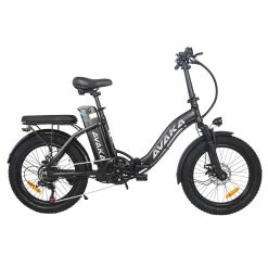 AVAKA BZ20 PLUS Electric Bike Foldable 20*3.0 Inch Fat Tires 500W Brushless Motor 25Km/h Max Speed 48V 15Ah Battery 100Km Range 120KG Max Load Dual Disc Brake Shimano 7-Speed Gear IP54 Waterproof LCD Display- FT Wheel Black