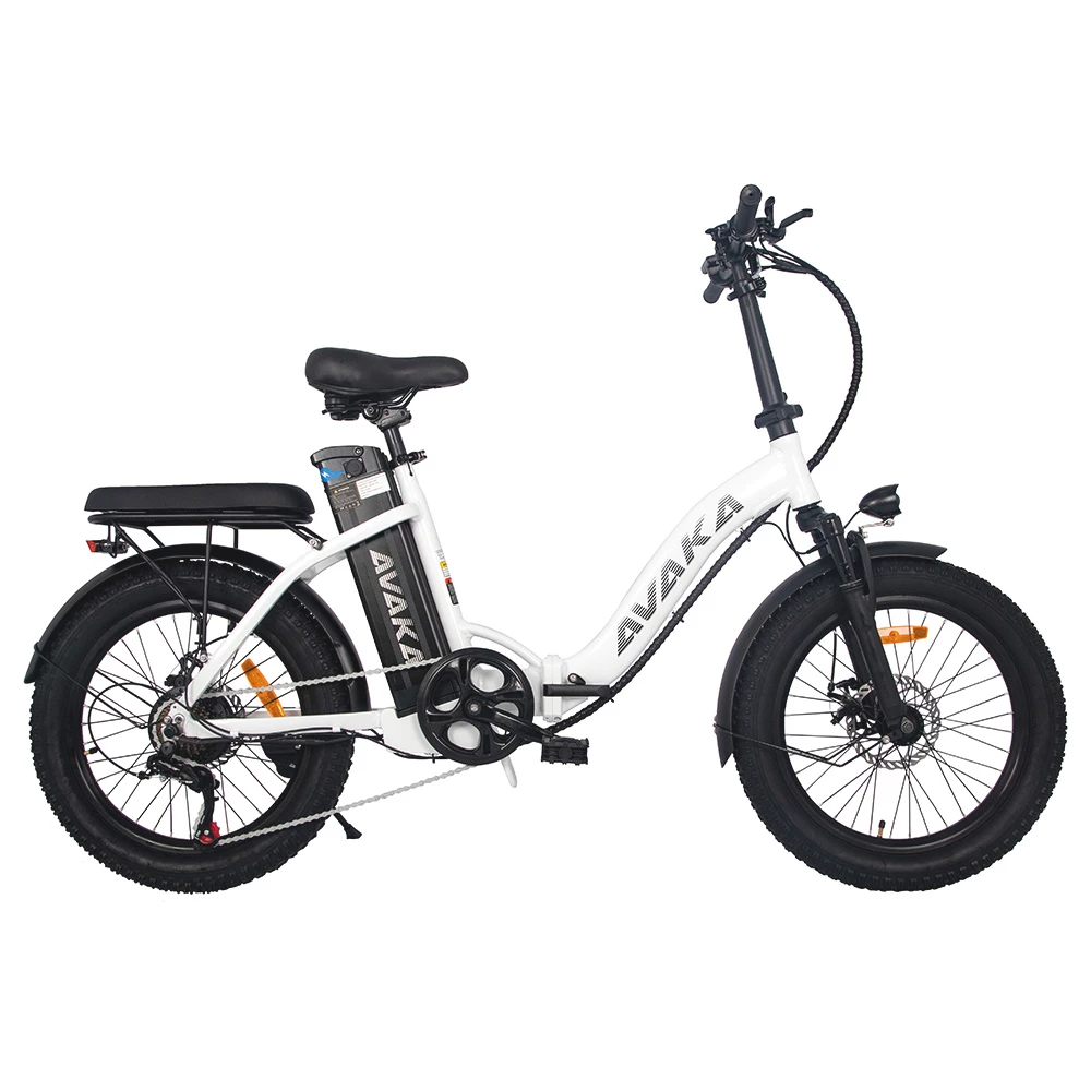 AVAKA BZ20 PLUS Electric Bike Foldable 20*3.0 Inch Fat Tires 500W Brushless Motor 25Km/h Max Speed 48V 15Ah Battery 100Km Range 120KG Max Load Dual Disc Brake Shimano 7-Speed Gear IP54 Waterproof LCD Display- FT Wheel White 1 AVAKA BZ20 PLUS Electric Bike Foldable 20*3.0 Inch Fat Tires 500W Brushless Motor 25Km/h Max Speed 48V 15Ah Battery 100Km Range 120KG Max Load Dual Disc Brake Shimano 7-Speed Gear IP54 Waterproof LCD Display- FT Wheel White