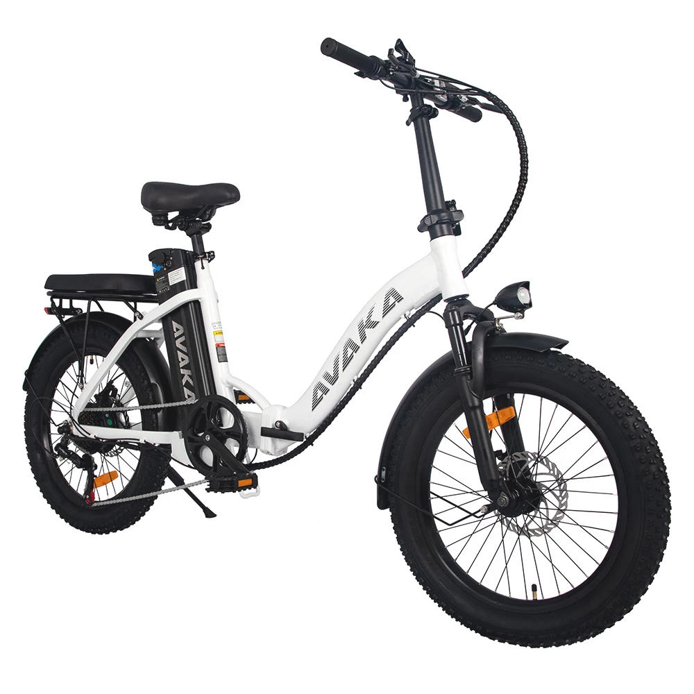 AVAKA BZ20 PLUS Electric Bike Foldable 20*3.0 Inch Fat Tires 500W Brushless Motor 25Km/h Max Speed 48V 15Ah Battery 100Km Range 120KG Max Load Dual Disc Brake Shimano 7-Speed Gear IP54 Waterproof LCD Display- FT Wheel White 3 AVAKA BZ20 PLUS Electric Bike Foldable 20*3.0 Inch Fat Tires 500W Brushless Motor 25Km/h Max Speed 48V 15Ah Battery 100Km Range 120KG Max Load Dual Disc Brake Shimano 7-Speed Gear IP54 Waterproof LCD Display- FT Wheel White - Image 3