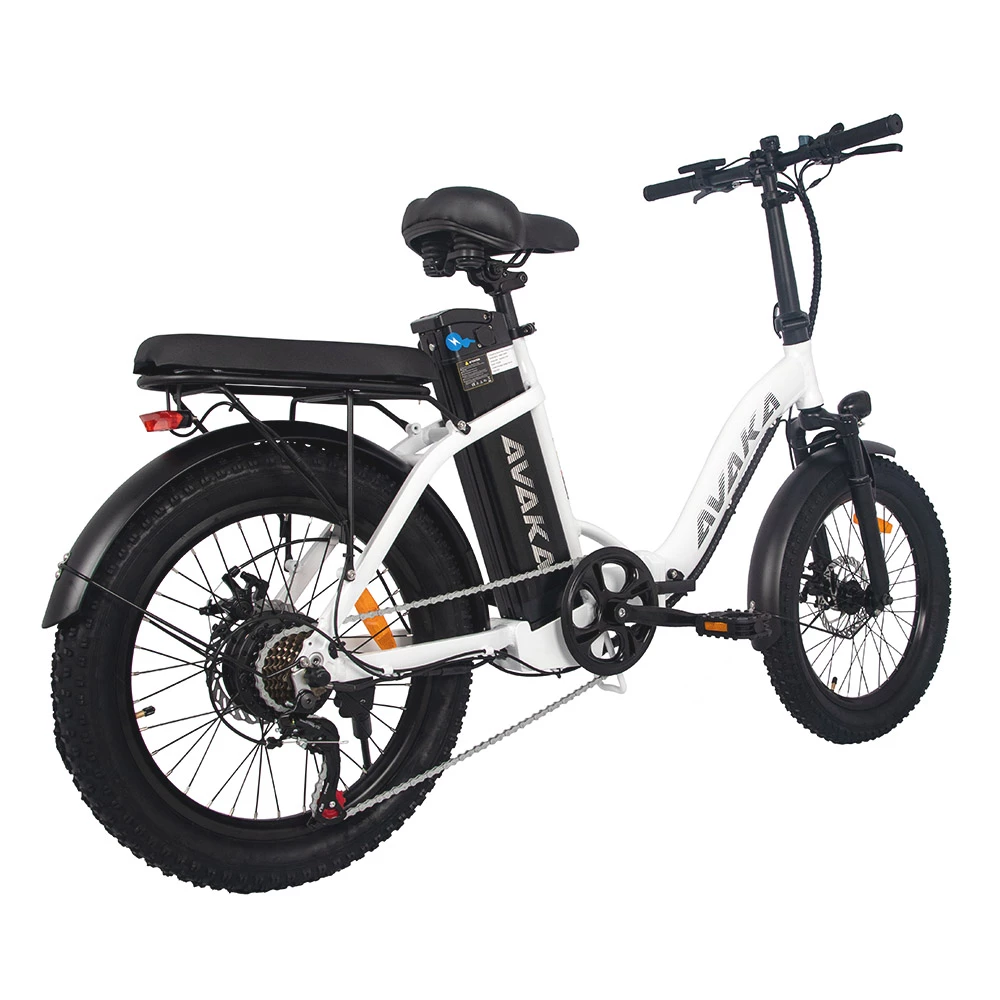 AVAKA BZ20 PLUS Electric Bike Foldable 20*3.0 Inch Fat Tires 500W Brushless Motor 25Km/h Max Speed 48V 15Ah Battery 100Km Range 120KG Max Load Dual Disc Brake Shimano 7-Speed Gear IP54 Waterproof LCD Display- FT Wheel White 6 AVAKA BZ20 PLUS Electric Bike Foldable 20*3.0 Inch Fat Tires 500W Brushless Motor 25Km/h Max Speed 48V 15Ah Battery 100Km Range 120KG Max Load Dual Disc Brake Shimano 7-Speed Gear IP54 Waterproof LCD Display- FT Wheel White - Image 6
