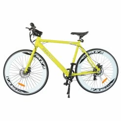 AVAKA R1 Electric Bike 700C*32C Inch Wheels 250W Brushless Motor 25Km/h Max Speed 36V 9Ah Battery Shimano 7-Speed Transmission IP65 Waterproof Double Mechanical Disc Brake LCD Display - Yellow -Zhengbu Shop AVAKA R1 Electric Bike 250W Brushless Motor Green 515195 2