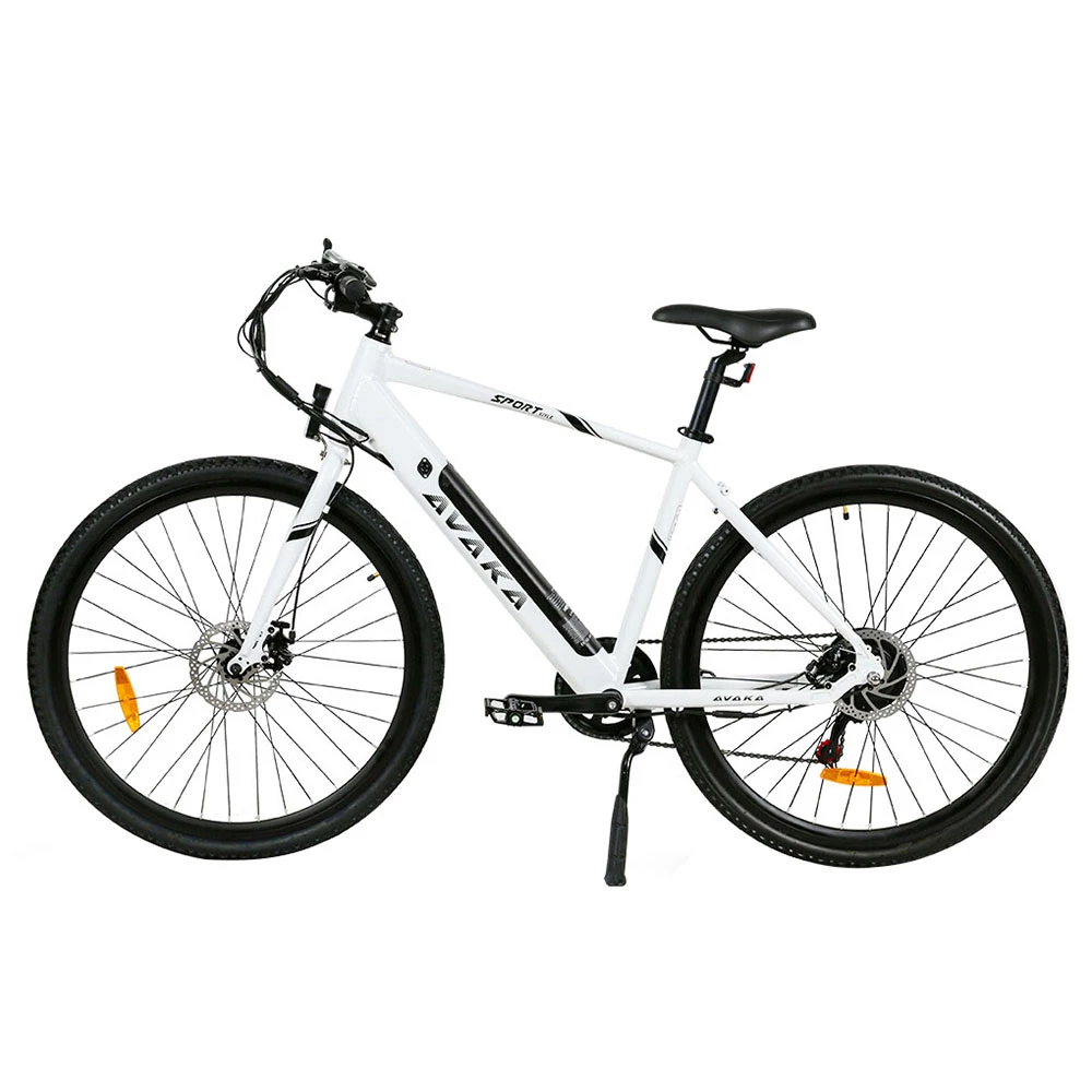AVAKA R3 Electric Bike 700C*40C Inches Wheel 36V 350W Motor 12.5Ah Battery 32km/h Max Speed 70km Range Shimano 7-Speed Gear 120kg Load - White - Image 3