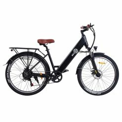 BEZIOR M3 Electric Bike 48V 500W Motor 32km/h Max Speed 10.4Ah Battery 60km Max Range 26*2.1'' CST Tires Shimano 7 Speed Gear - Black