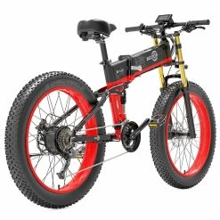 BEZIOR X-PLUS Electric Bike 1500W Motor 48V 17.5Ah Battery 26*4.0 Inch Fat Tire Mountain Bike 40Km/h Max Speed 200kg Load 130 KM Range LED Display IP54 Waterproof - Red 11 BEZIOR X-PLUS Electric Bike 1500W Motor 48V 17.5Ah Battery 26*4.0 Inch Fat Tire Mountain Bike 40Km/h Max Speed 200kg Load 130 KM Range LED Display IP54 Waterproof - Red -Zhengbu Shop BEZIOR X PLUS Electric Bike 1500W Motor 48V 17 5Ah Battery Red 519231 5