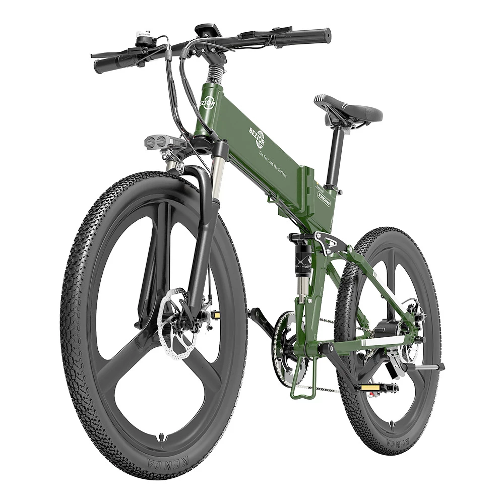 BEZIOR X500 Pro Folding Electric Bike Bicycle 26 Inch Tire 500W Motor Max Speed 30Km/h 48V 10.4Ah Battery Aluminum Alloy Frame Shimano 7-Speed Shift 100KM Power-Assisted Range LCD Display IP54 Waterproof Max Load 200KG - Black Green 2 BEZIOR X500 Pro Folding Electric Bike Bicycle 26 Inch Tire 500W Motor Max Speed 30Km/h 48V 10.4Ah Battery Aluminum Alloy Frame Shimano 7-Speed Shift 100KM Power-Assisted Range LCD Display IP54 Waterproof Max Load 200KG - Black Green - Image 2