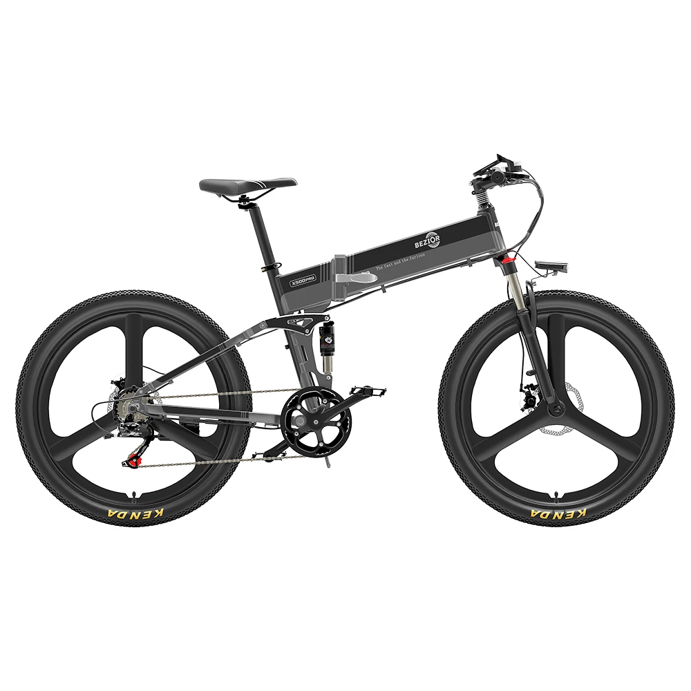 BEZIOR X500 Pro Folding Electric Bike Bicycle 26 Inch Tire 500W Motor Max Speed 30Km/h 48V 10.4Ah Battery Aluminum Alloy Frame Shimano 7-Speed Shift 100KM Power-Assisted Range LCD Display IP54 Waterproof Max Load 200KG - Black Grey 1 BEZIOR X500 Pro Folding Electric Bike Bicycle 26 Inch Tire 500W Motor Max Speed 30Km/h 48V 10.4Ah Battery Aluminum Alloy Frame Shimano 7-Speed Shift 100KM Power-Assisted Range LCD Display IP54 Waterproof Max Load 200KG - Black Grey