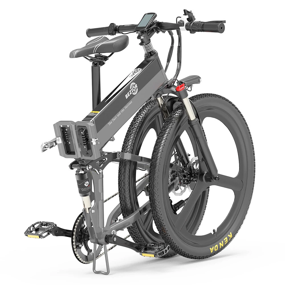 BEZIOR X500 Pro Folding Electric Bike Bicycle 26 Inch Tire 500W Motor Max Speed 30Km/h 48V 10.4Ah Battery Aluminum Alloy Frame Shimano 7-Speed Shift 100KM Power-Assisted Range LCD Display IP54 Waterproof Max Load 200KG - Black Grey 6 BEZIOR X500 Pro Folding Electric Bike Bicycle 26 Inch Tire 500W Motor Max Speed 30Km/h 48V 10.4Ah Battery Aluminum Alloy Frame Shimano 7-Speed Shift 100KM Power-Assisted Range LCD Display IP54 Waterproof Max Load 200KG - Black Grey - Image 6