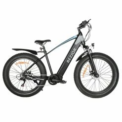 BEZIOR XF800 Electric Mountain Bike 26*4.0 Inch Fat Tires 500W Mid Motor 48V 13Ah Battery 40Km/h Max Speed 90KG Load Dual Mechanical Disc Brake Shimano 7-Speed Gears - Black & Blue