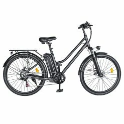 BK1 Electric Bike 36V 350W Motor 10Ah Battery Shimano 7 Speed Gear Front Suspension And Dual Disc Brakes - Black