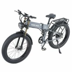 BURCHDA R5 Pro Folding Electric Bike 26*4.0 Inch Fat Tire 1000W Motor 50Km/h Max Speed 48V 15Ah Battery For 60km Range Double Shock Absorbers - Grey