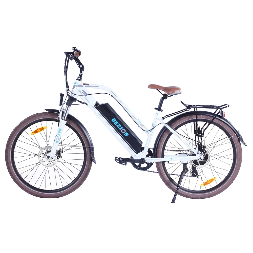 Bezior M2 Pro Electric Moped Bike 500W Motor 100km Range 12.5Ah Battery 26*2.125'' Wheels 25km/h Max Speed - White - Image 2