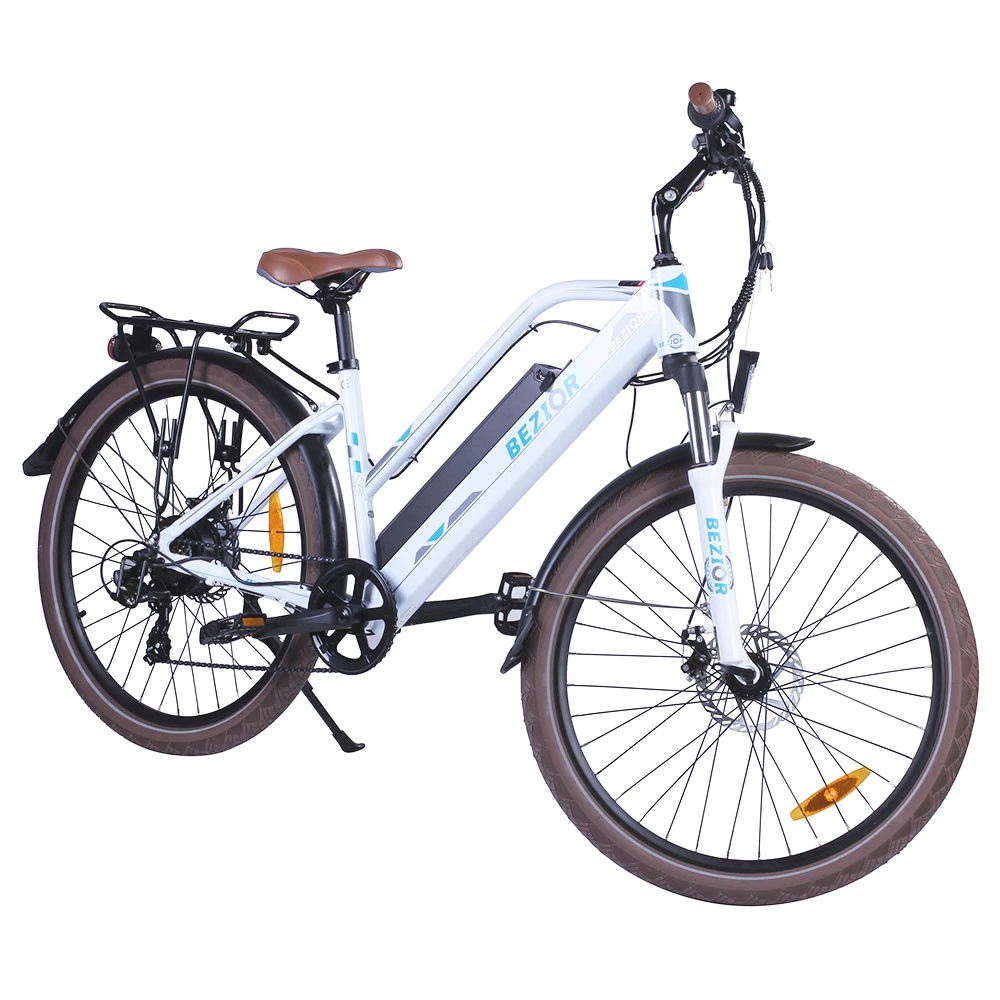 Bezior M2 Pro Electric Moped Bike 500W Motor 100km Range 12.5Ah Battery 26*2.125'' Wheels 25km/h Max Speed - White - Image 3