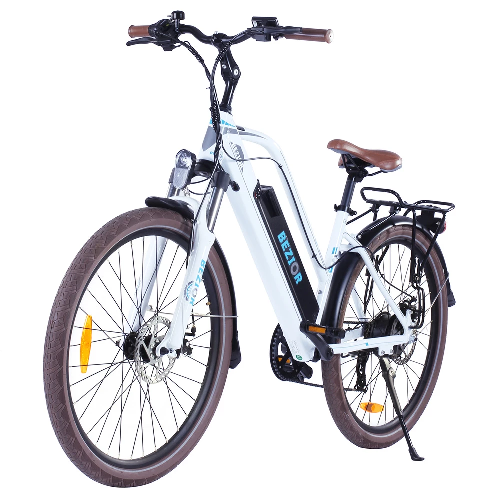 Bezior M2 Pro Electric Moped Bike 500W Motor 100km Range 12.5Ah Battery 26*2.125'' Wheels 25km/h Max Speed - White - Image 5