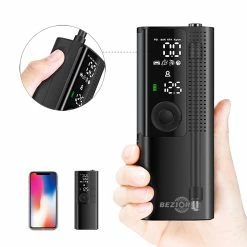 Bezior Mini Inflator Air Compressor Pump 2000mAh 120PSI With Digital Gauge For Bike Car Tyre 11 Bezior Mini Inflator Air Compressor Pump 2000mAh 120PSI With Digital Gauge For Bike Car Tyre -Zhengbu Shop Bezior Mini Inflator Air Compressor Pump 499873 5