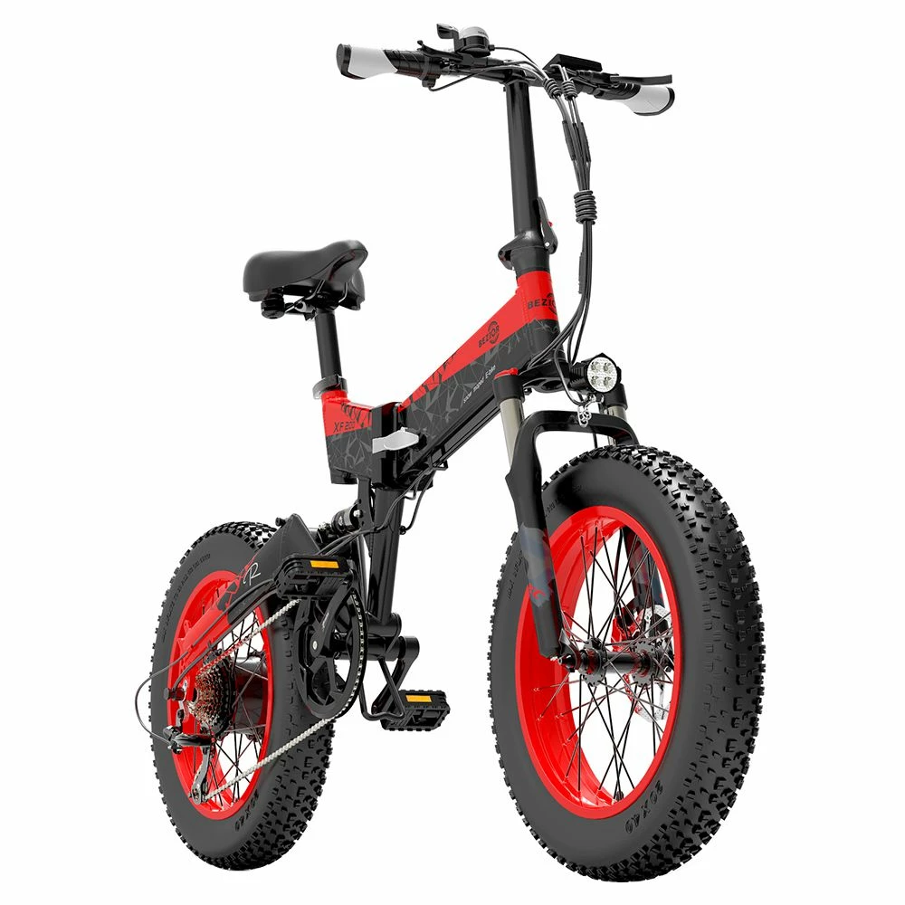 BEZIOR XF200 Off-road Electric Bike All Terrain Electric Bicycle 20x4'' Fat Tire 48V 1000W Motor 40km/h Max Speed 15Ah Battery Shimano 7-speed Shifting System - Black Red 3 BEZIOR XF200 Off-road Electric Bike All Terrain Electric Bicycle 20x4'' Fat Tire 48V 1000W Motor 40km/h Max Speed 15Ah Battery Shimano 7-speed Shifting System - Black Red - Image 3