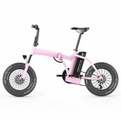 CMSBIKE K1 FATV All-terrain 19'' Fat Tire Electric Folding Bike Dual-drive 350W*2 Brushless Motors 48V 14Ah Battery - Pink