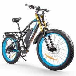 CYSUM M900 Fat Tire Electric Bike 26*4.0 Inch Chaoyang Fat Tire 48V 1000W Brushless Gear Motor 40Km/h Max Speed 17Ah Removable Battery For 50-70 Range - Black-Blue 8 CYSUM M900 Fat Tire Electric Bike 26*4.0 Inch Chaoyang Fat Tire 48V 1000W Brushless Gear Motor 40Km/h Max Speed 17Ah Removable Battery For 50-70 Range - Black-Blue -Zhengbu Shop CYSUM M900 Fat Tire Electric Bike 48V 1000W Motor Black Blue 498569 2