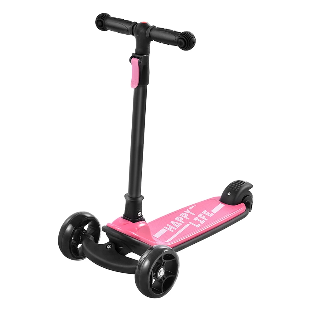 Kick Scooter Glide Scooter With Extra Wide PU Light-Up Wheels And 4 Adjustable Heights For Children From 3-12 Pink 1 Kick Scooter Glide Scooter With Extra Wide PU Light-Up Wheels And 4 Adjustable Heights For Children From 3-12 Pink