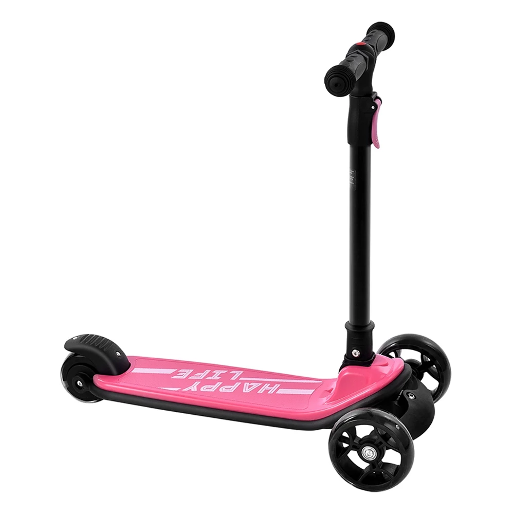 Kick Scooter Glide Scooter With Extra Wide PU Light-Up Wheels And 4 Adjustable Heights For Children From 3-12 Pink 2 Kick Scooter Glide Scooter With Extra Wide PU Light-Up Wheels And 4 Adjustable Heights For Children From 3-12 Pink - Image 2