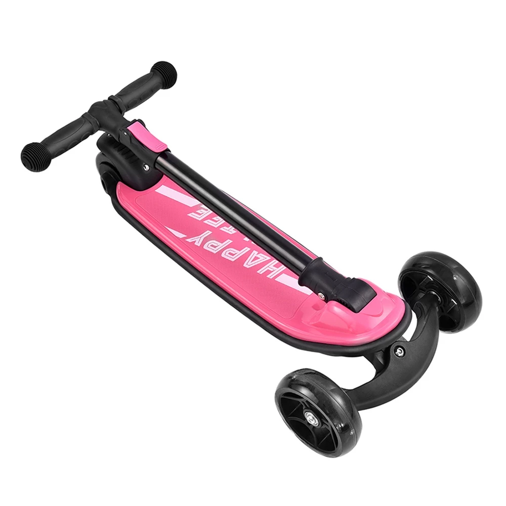 Kick Scooter Glide Scooter With Extra Wide PU Light-Up Wheels And 4 Adjustable Heights For Children From 3-12 Pink 3 Kick Scooter Glide Scooter With Extra Wide PU Light-Up Wheels And 4 Adjustable Heights For Children From 3-12 Pink - Image 3