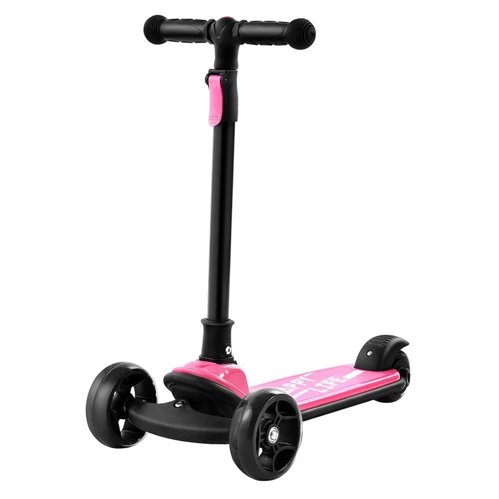 Kick Scooter Glide Scooter With Extra Wide PU Light-Up Wheels And 4 Adjustable Heights For Children From 3-12 Pink 4 Kick Scooter Glide Scooter With Extra Wide PU Light-Up Wheels And 4 Adjustable Heights For Children From 3-12 Pink - Image 4