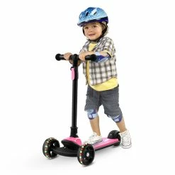 Kick Scooter Glide Scooter With Extra Wide PU Light-Up Wheels And 4 Adjustable Heights For Children From 3-12 Pink 11 Kick Scooter Glide Scooter With Extra Wide PU Light-Up Wheels And 4 Adjustable Heights For Children From 3-12 Pink -Zhengbu Shop Children Scooter Pink 426992 5
