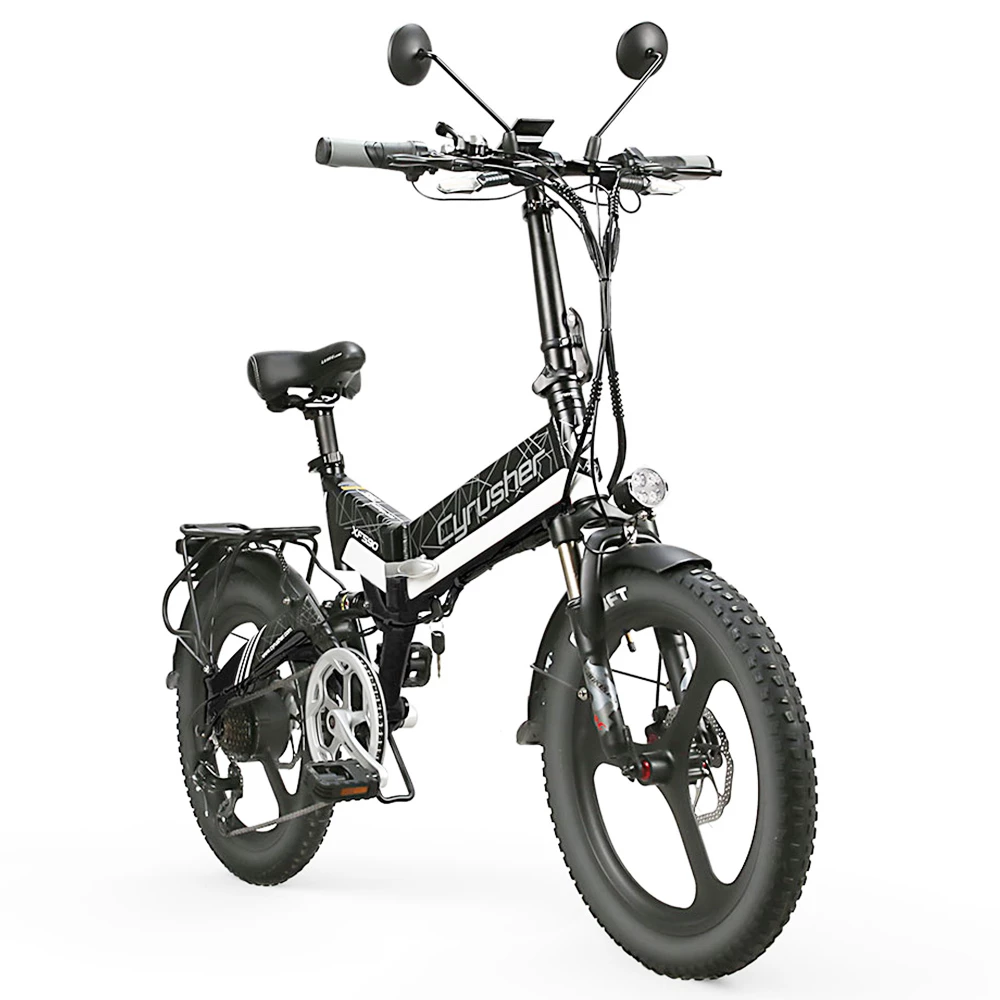 Cyrusher XF590 Folding Electric Bike 500W 48V 10 Ah Battery 7 Speed City E-bike - White 2 Cyrusher XF590 Folding Electric Bike 500W 48V 10 Ah Battery 7 Speed City E-bike - White - Image 2