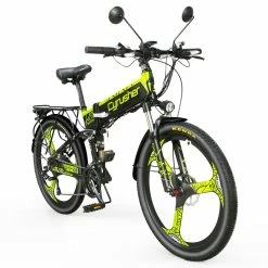 Alternative view of Cyrusher XF770 Folding Electric Bike 500W 48V 10 Ah Hidden Battery 7 Speed Mountain E-bike - Green