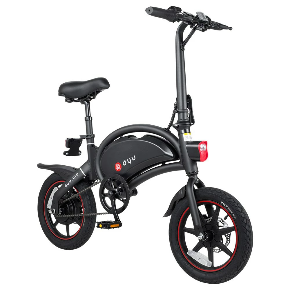 DYU D3+ Folding Moped Electric Bike 14 Inch Inflatable Rubber Tires 240W Motor 10Ah Battery Max Speed 25km/h Up To 45km Range Dual Disc Brakes Adjustable Height APP Control - Black 1 DYU D3+ Folding Moped Electric Bike 14 Inch Inflatable Rubber Tires 240W Motor 10Ah Battery Max Speed 25km/h Up To 45km Range Dual Disc Brakes Adjustable Height APP Control - Black