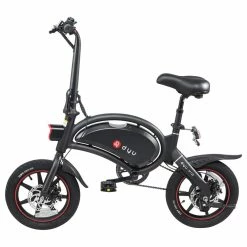 DYU D3+ Folding Moped Electric Bike 14 Inch Inflatable Rubber Tires 240W Motor 10Ah Battery Max Speed 25km/h Up To 45km Range Dual Disc Brakes Adjustable Height APP Control - Black 7 DYU D3+ Folding Moped Electric Bike 14 Inch Inflatable Rubber Tires 240W Motor 10Ah Battery Max Speed 25km/h Up To 45km Range Dual Disc Brakes Adjustable Height APP Control - Black -Zhengbu Shop D3 DYU Folding Moped Electric Bike 14 Inch Black 899301