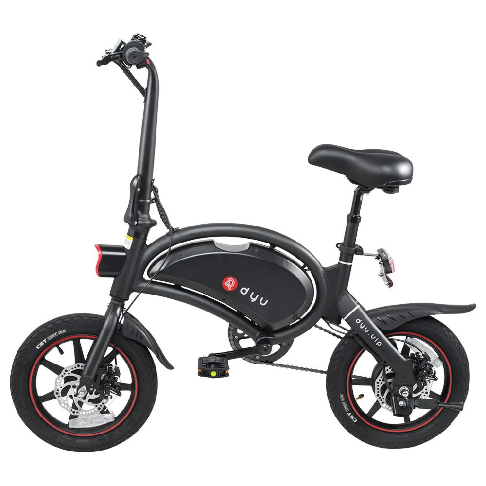DYU D3+ Folding Moped Electric Bike 14 Inch Inflatable Rubber Tires 240W Motor 10Ah Battery Max Speed 25km/h Up To 45km Range Dual Disc Brakes Adjustable Height APP Control - Black 3 DYU D3+ Folding Moped Electric Bike 14 Inch Inflatable Rubber Tires 240W Motor 10Ah Battery Max Speed 25km/h Up To 45km Range Dual Disc Brakes Adjustable Height APP Control - Black - Image 3