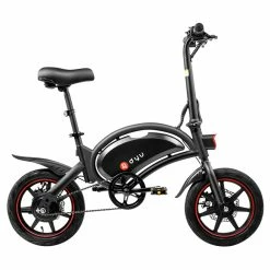 Alternative view of DYU D3F With Pedal Folding Moped Electric Bike 14 Inch Inflatable Rubber Tires 240W Motor 10Ah Battery Max Speed 25km/h Up To 45km Range Dual Disc Brakes Adjustable Height - Black