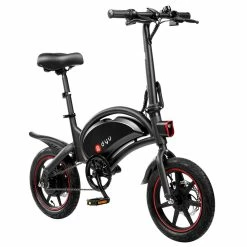 DYU D3F With Pedal Folding Moped Electric Bike 14 Inch Inflatable Rubber Tires 240W Motor 10Ah Battery Max Speed 25km/h Up To 45km Range Dual Disc Brakes Adjustable Height - Black 8 DYU D3F With Pedal Folding Moped Electric Bike 14 Inch Inflatable Rubber Tires 240W Motor 10Ah Battery Max Speed 25km/h Up To 45km Range Dual Disc Brakes Adjustable Height - Black -Zhengbu Shop DYU D3F Folding Moped Electric Bike 14 Inch Black 425969 2