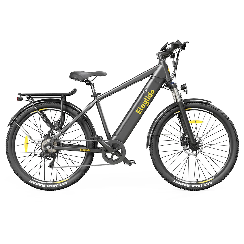 ELEGLIDE T1 Electric Trekking Bike Trekking E-Bike 27.5 Inch CST Tires 36V 12.5AH Battery 250W Motor Shimano 7 Gears Max Speed 25Km/h Max Range 100KM Max Load 120KG IPX4 Waterproof Dual Disk Brake - Black 1 ELEGLIDE T1 Electric Trekking Bike Trekking E-Bike 27.5 Inch CST Tires 36V 12.5AH Battery 250W Motor Shimano 7 Gears Max Speed 25Km/h Max Range 100KM Max Load 120KG IPX4 Waterproof Dual Disk Brake - Black