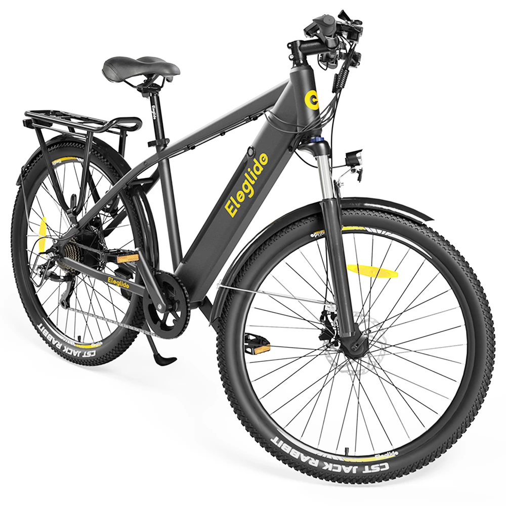 ELEGLIDE T1 Electric Trekking Bike Trekking E-Bike 27.5 Inch CST Tires 36V 12.5AH Battery 250W Motor Shimano 7 Gears Max Speed 25Km/h Max Range 100KM Max Load 120KG IPX4 Waterproof Dual Disk Brake - Black 4 ELEGLIDE T1 Electric Trekking Bike Trekking E-Bike 27.5 Inch CST Tires 36V 12.5AH Battery 250W Motor Shimano 7 Gears Max Speed 25Km/h Max Range 100KM Max Load 120KG IPX4 Waterproof Dual Disk Brake - Black - Image 4