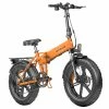 ENGWE EP-2 Pro 2022 Version Folding Electric Bike 20*4.0 Inch Fat Tire 750W Motor 35Km/h Max Speed 48V 13Ah Battery 150KG Max Load SHIMANO 7-Speed Gears Dual Disc Brake 100KM Range Mountain Beach Snow Folding Bicycle - Orange