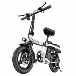ENGWE T14 Folding Electric Bicycle 14 Inch Tire 350W Brushless Motor 48V 10Ah Battery 33Km/h Max Speed 80KM Range 100KG Load - White