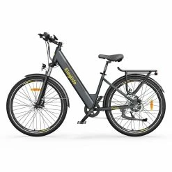 ELEGLIDE T1 STEP-THRU Electric Trekking Bike Trekking E-Bike 27.5 Inch CST Tires 36V 12.5AH Battery 250W Brushless Motor Shimano 7 Gears Max Speed 25Km/h Max Range 100KM Max Load 120KG IPX4 Waterproof Dual Disk Brake - Gray