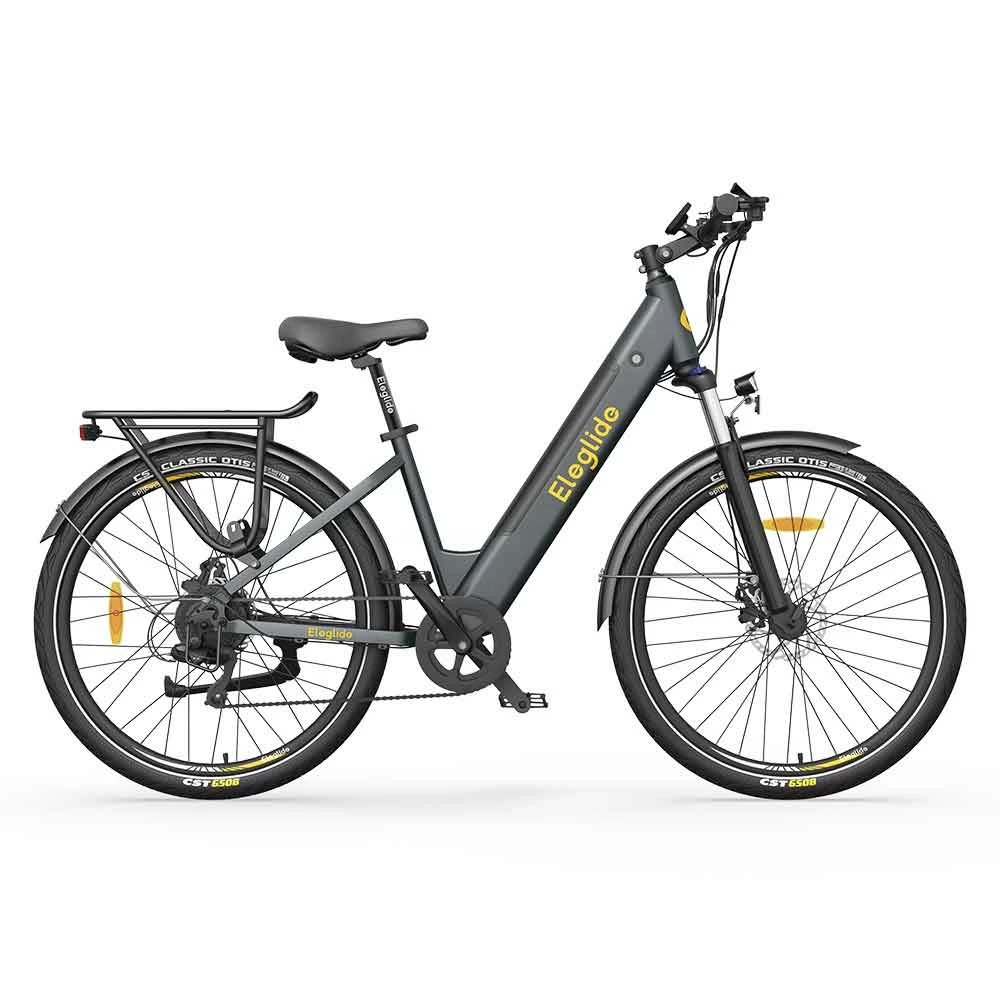 ELEGLIDE T1 STEP-THRU Electric Trekking Bike Trekking E-Bike 27.5 Inch CST Tires 36V 12.5AH Battery 250W Brushless Motor Shimano 7 Gears Max Speed 25Km/h Max Range 100KM Max Load 120KG IPX4 Waterproof Dual Disk Brake - Gray - Image 2